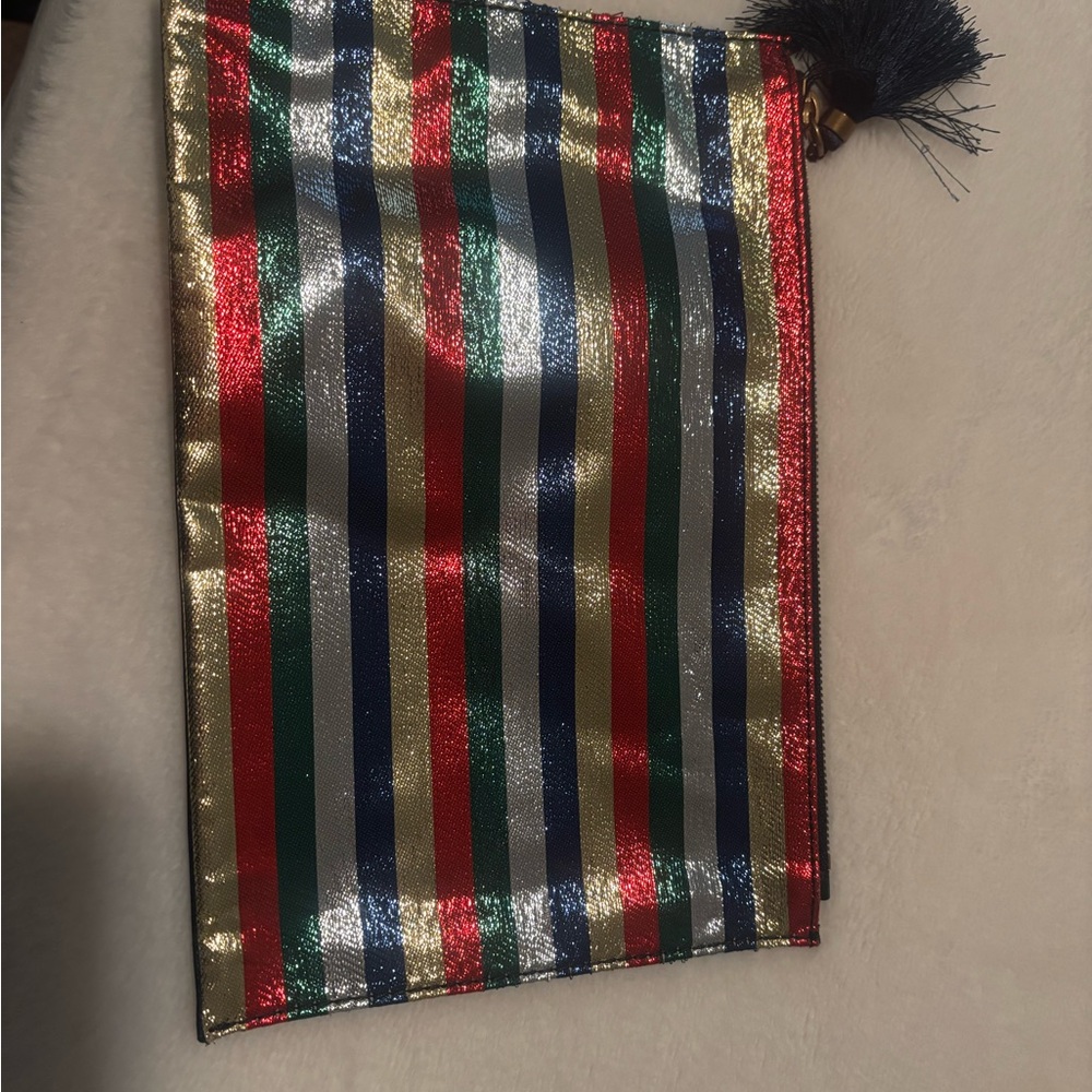 J. Crew Stripe Zip Pouch